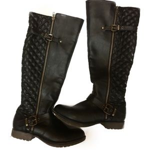 Steve Madden Wide Calf Quakee Quilted Boots 8.5